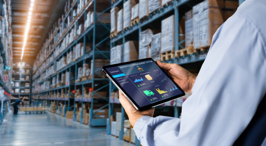 Smart Warehouse,Inventory management system concept.